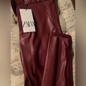 Zara faux feather leggings hi-rise